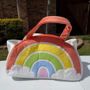 New Novelty Fabric Rainbow Jumbo bag basket 11 inches (H) x 19 inches (W) x 11.5